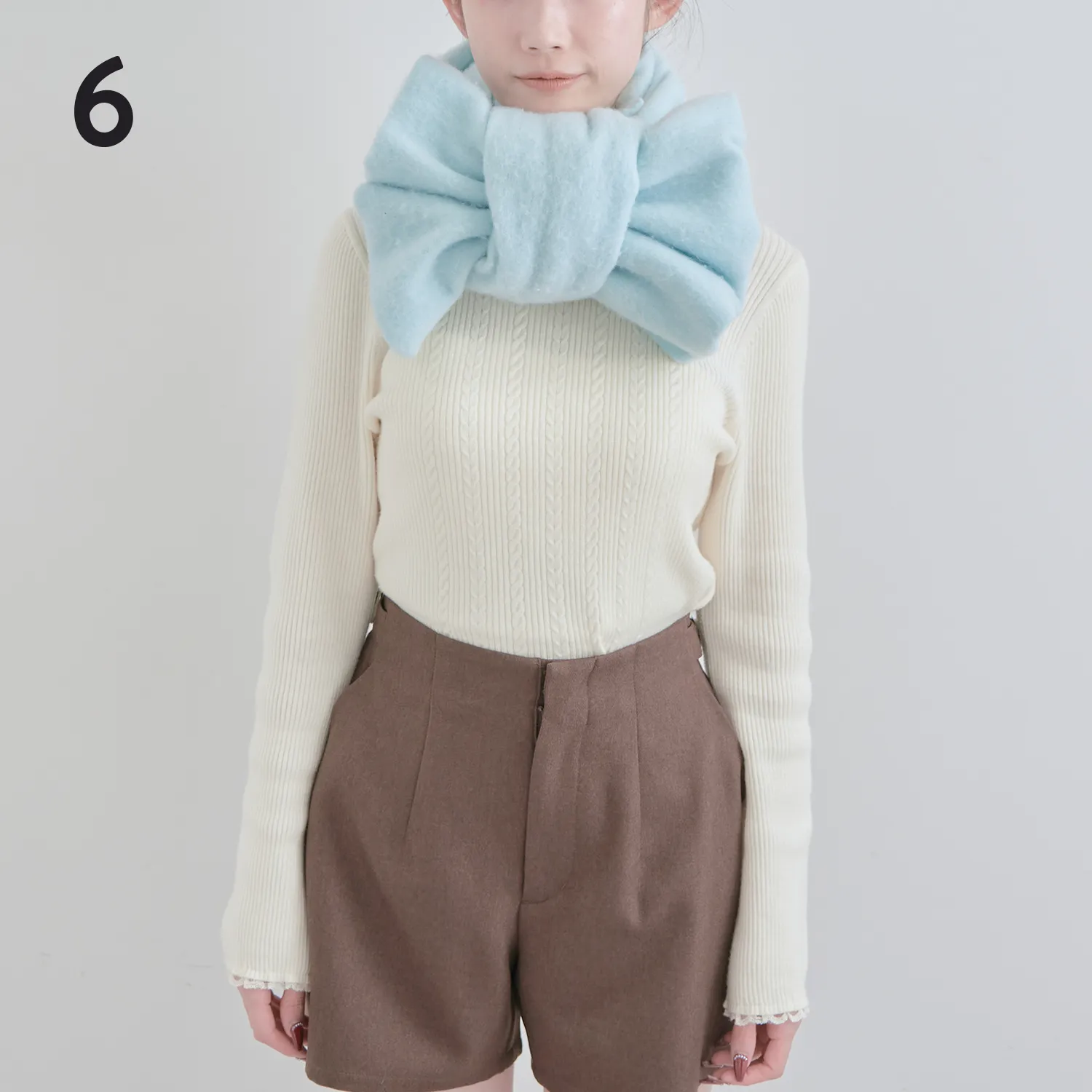 6)形を整えたら完成|マフラー巻き方