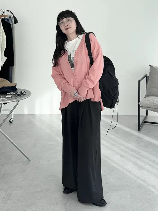 カラーで季節感を演出できる今っぽゆったりカーディガン | 17度 服装