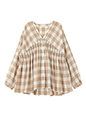 イージーケアVネックチェックブラウス ｜気温23度の服装はコレ！最高/最低23度別の正解コーデ【2026年最新】｜ストライプクラブ