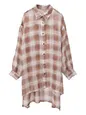 シアーチェック柄ロングシャツ | 28度服装