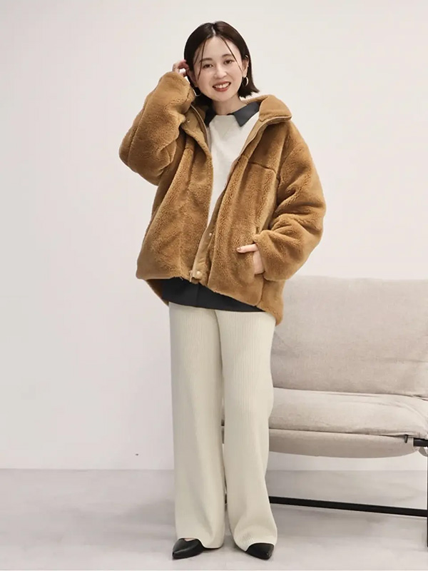 防寒もおしゃれも任せられる季節感溢れるボアブルゾン | 8度 服装