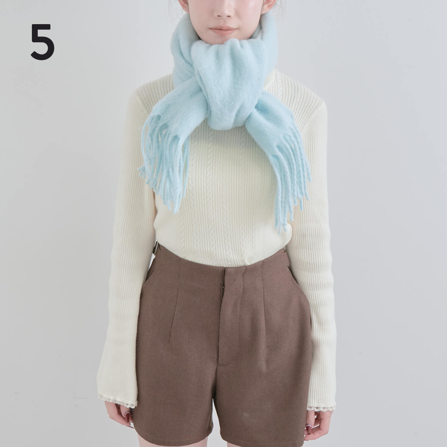  5）形を整えて完成|マフラー巻き方