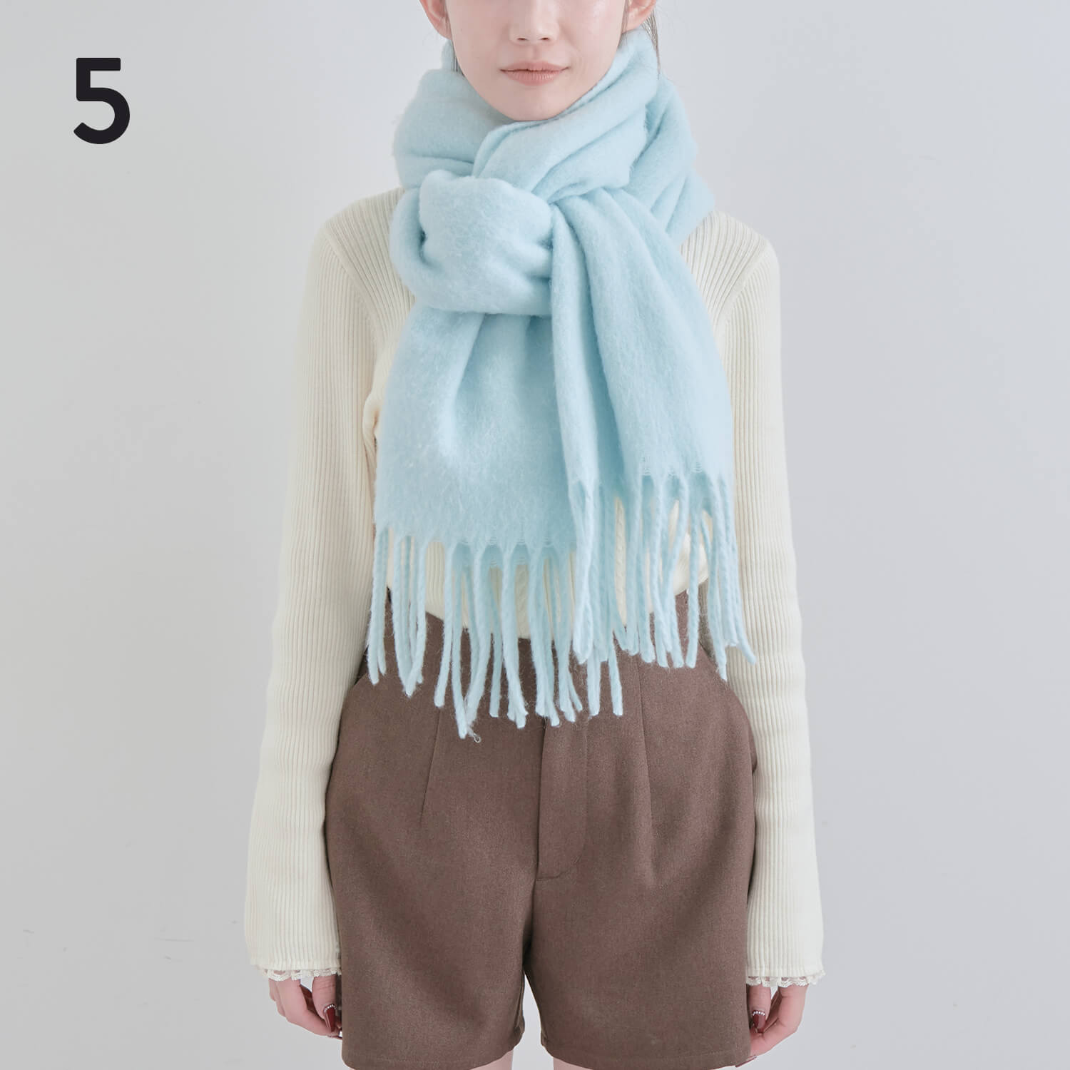 5）バランスを見て、調整したら完成|マフラー巻き方