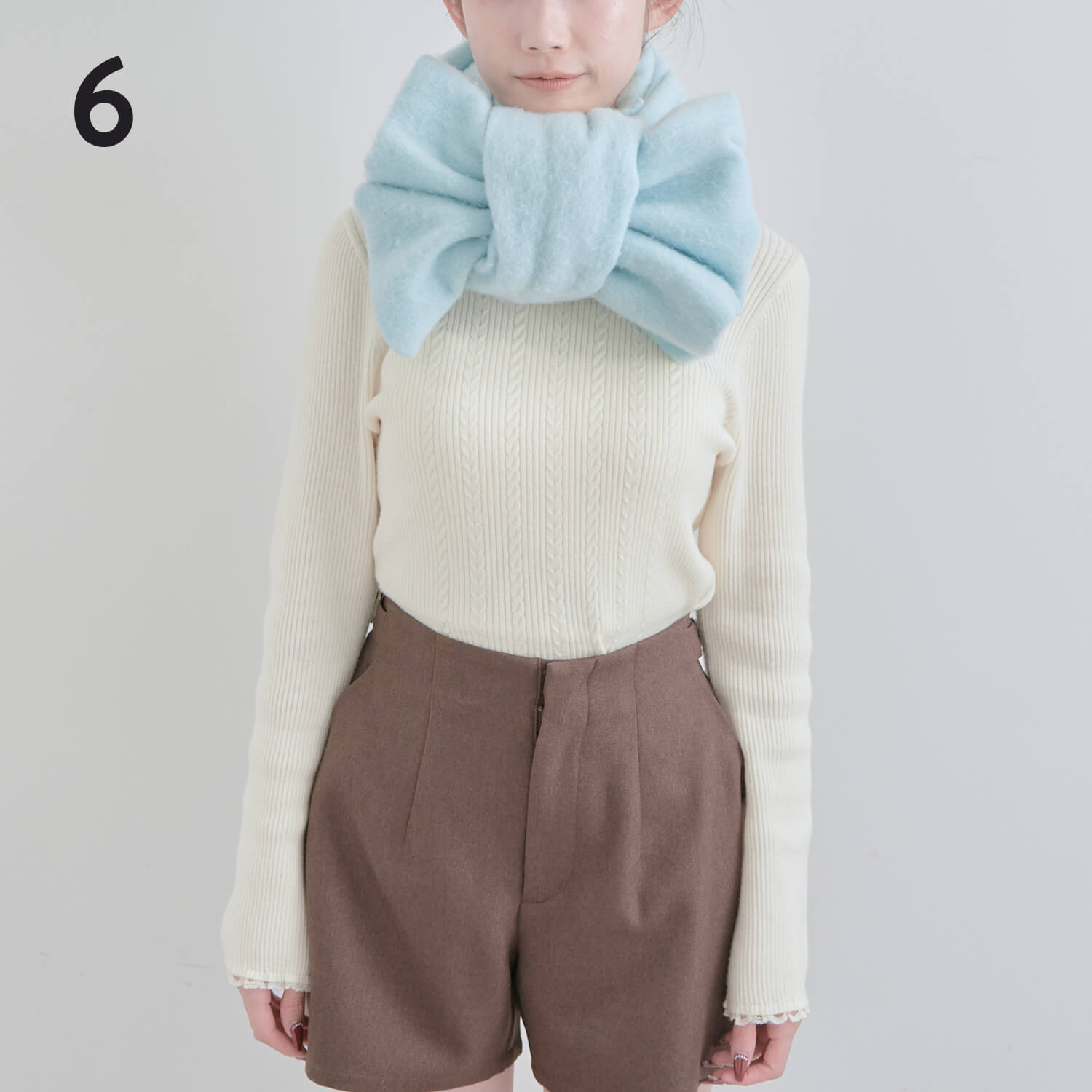 6）形を整えたら完成|マフラー巻き方