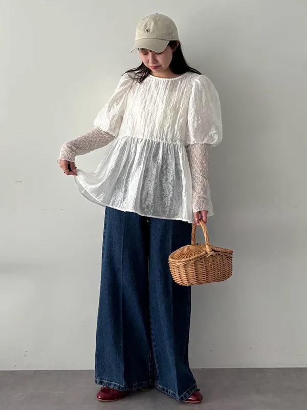 今っぽガーリーなコーデに欠かせないシアーなチュニックブラウス | シアーシャツ