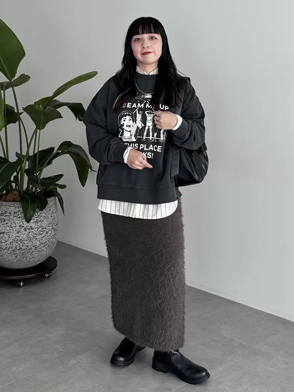 旬なシャギーニットスカートでデイリーカジュアルをアップデート | 冬服 レディース