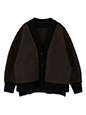 ニット切替メルトンVネックカーディガン | 冬服 レディース