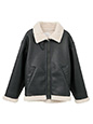 ボアフェイクレザーブルゾン | 冬服 レディース