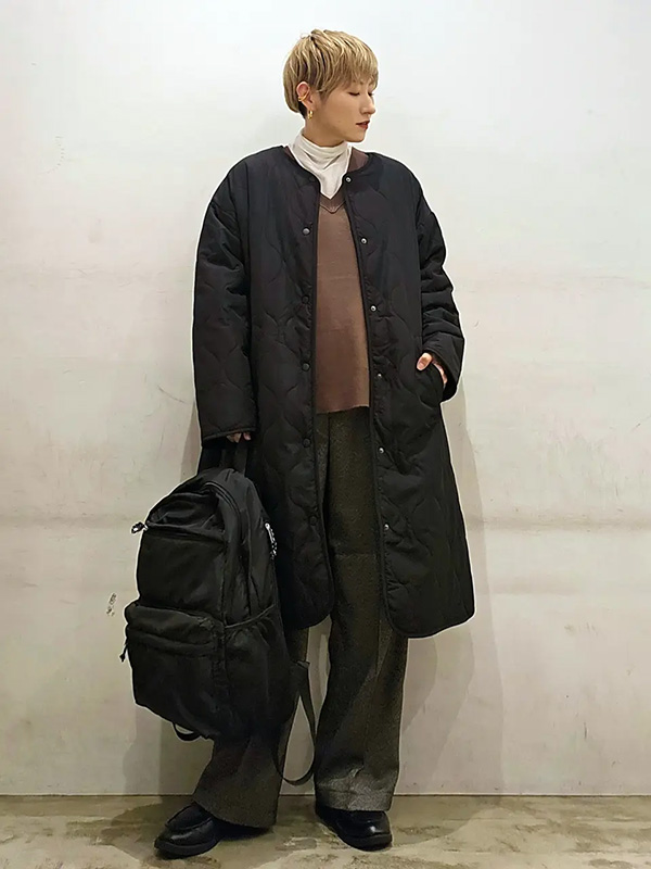 あたたかく今っぽさも手に入るロング丈のキルティングアウター | 冬服 レディース