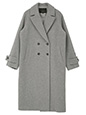ウール混ロングダブルコート | 冬服 レディース