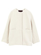 ノーカラーミドル丈ウールコート | 冬服 レディース
