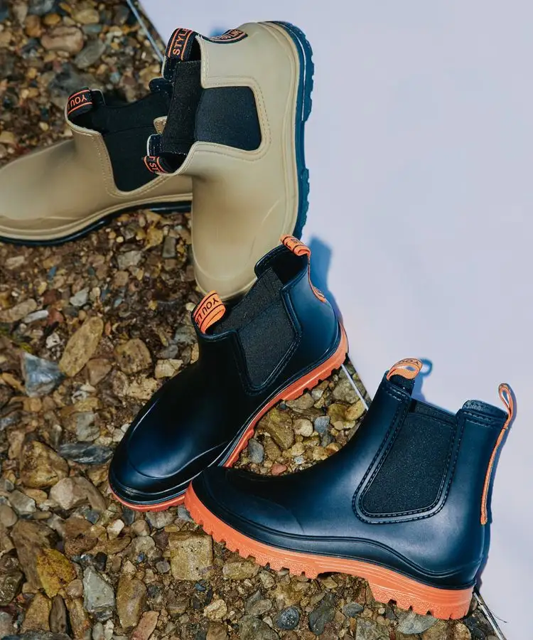 【KiU】TWINTONE SIDE GORE RAIN BOOTS