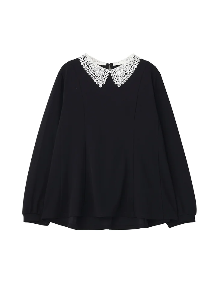 2wayレース襟ブラウス