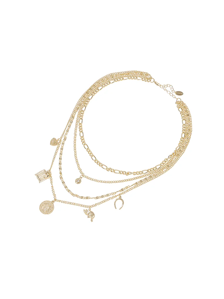 モチーフ4連ネックレス