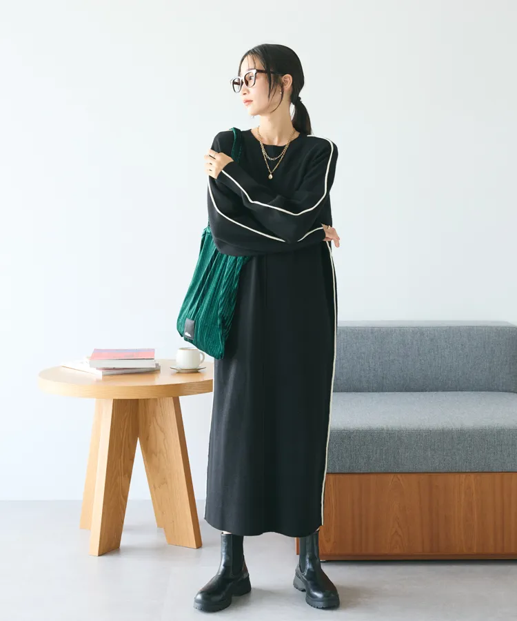 とてもちライン入りニットワンピース | PRE ORDER 10%OFF Campaign