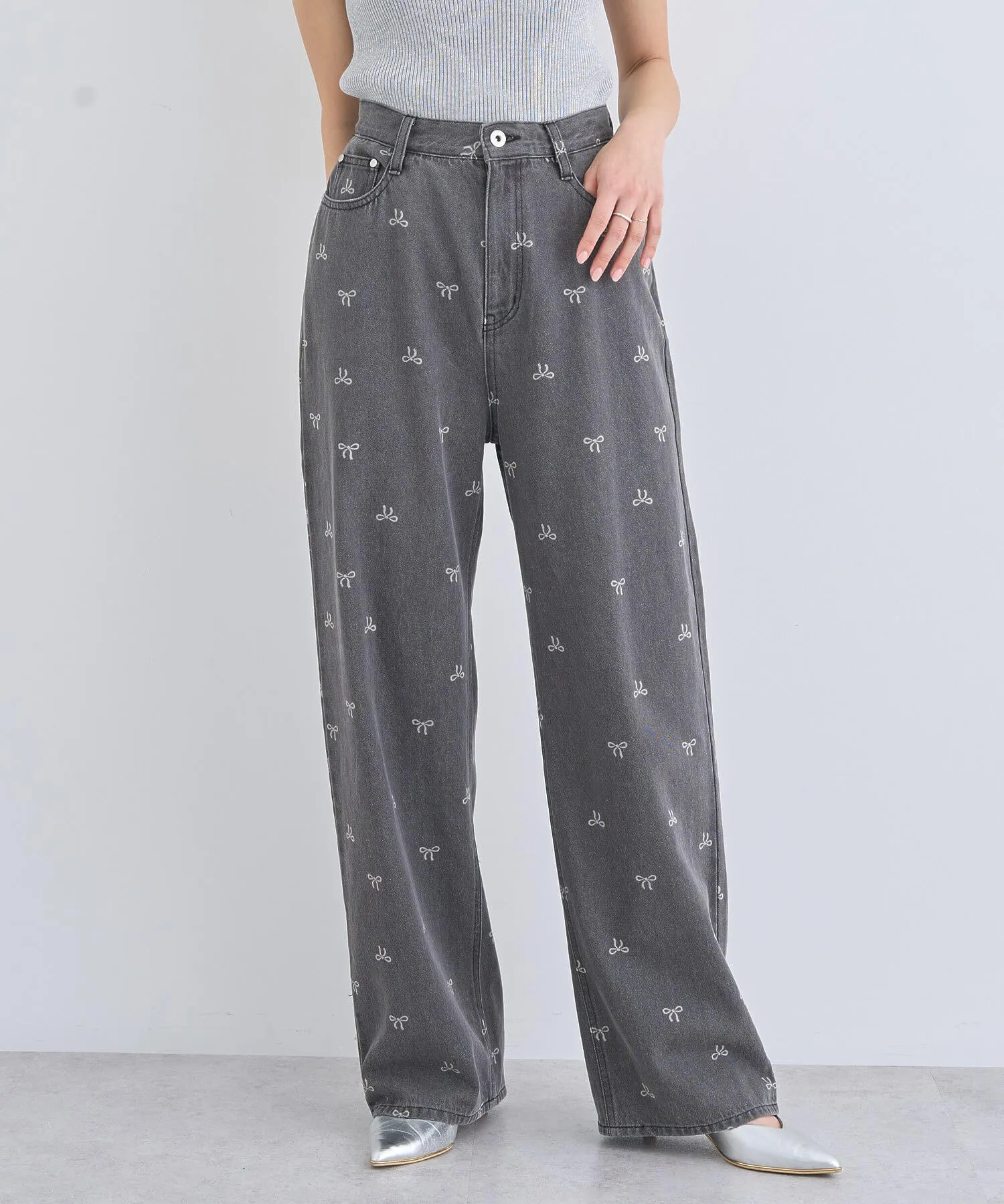 リボンプリントデニムパンツ | PRE ORDER 10%OFF Campaign