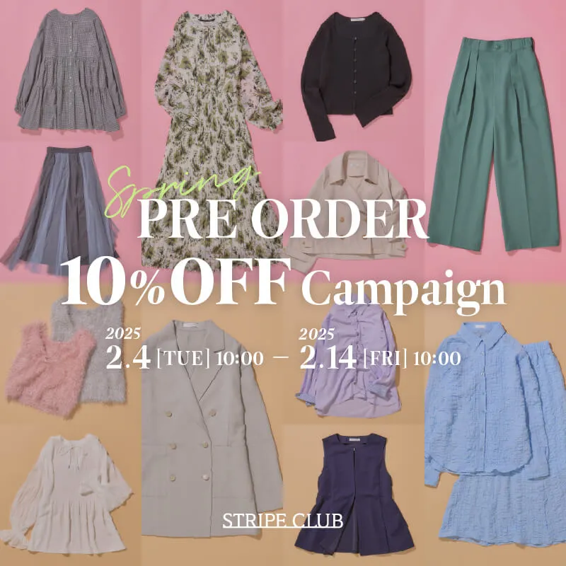 春の新作アイテムを先行予約　PRE ORDER10％OFF