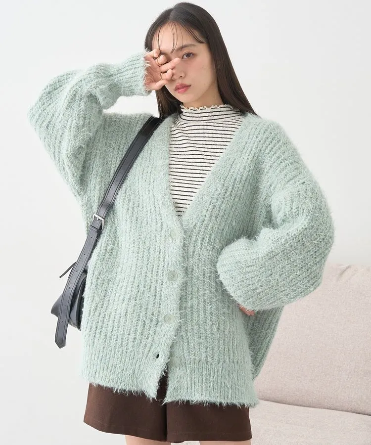 カラーミックスシャギーカーディガン