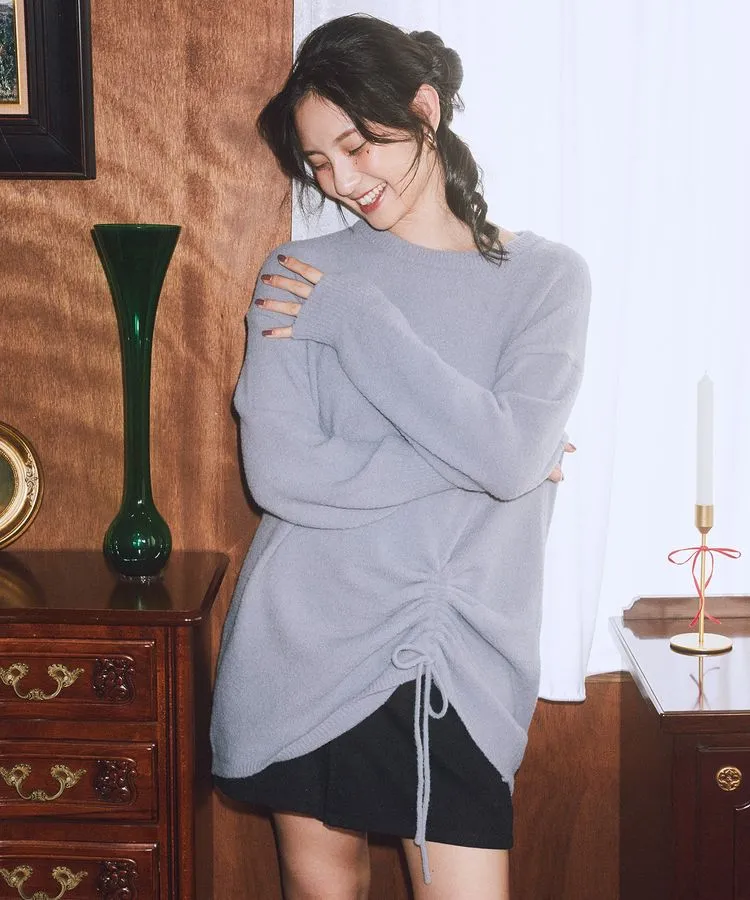 パウダーシャギーシャーリングニットミニワンピース