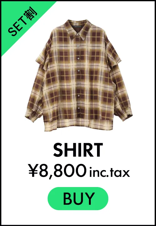 チェック柄シアーラッフルシャツ|YECCA VECCA
