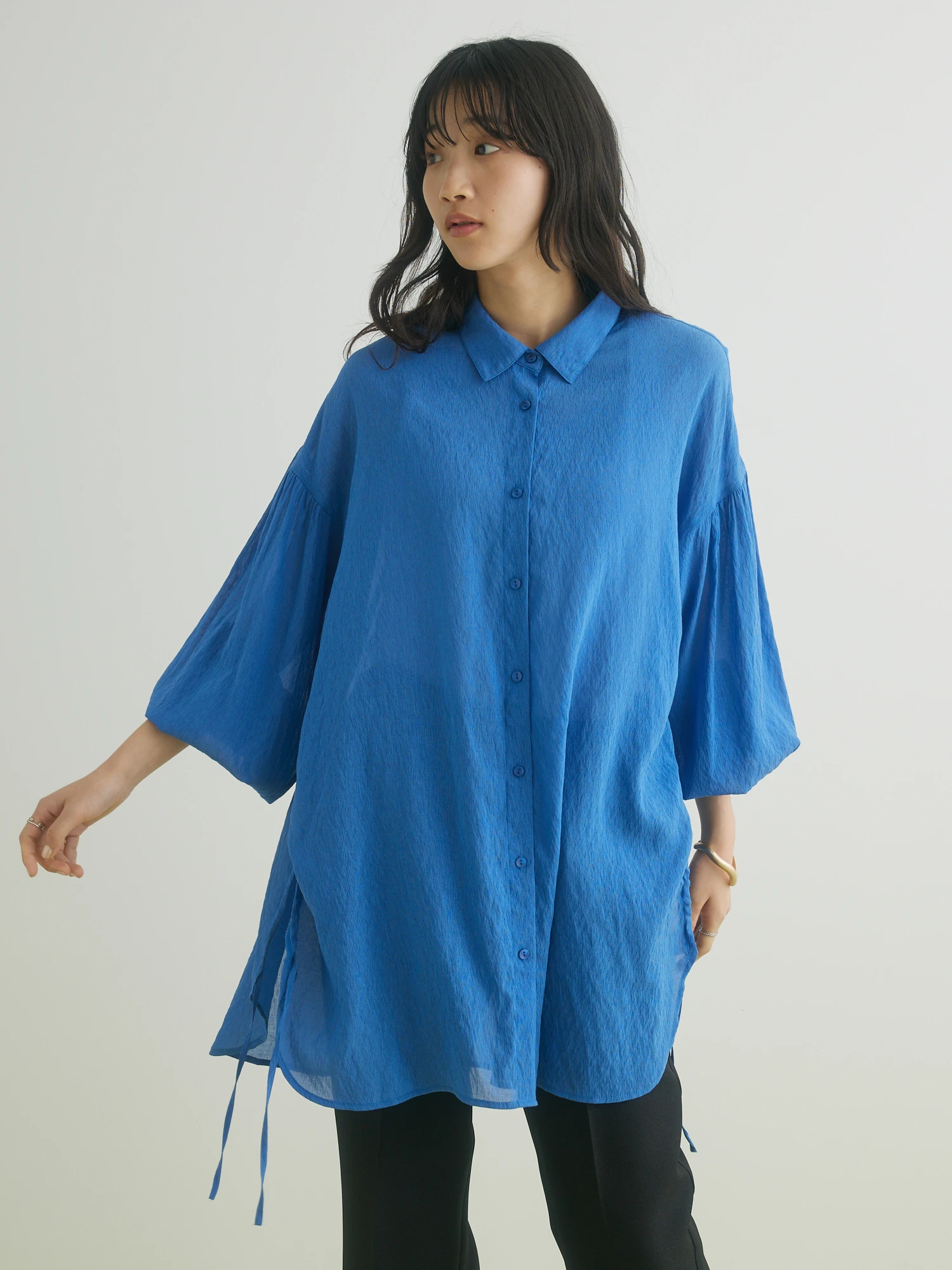 ボイルスソリボンチュニック|夏 デート服
