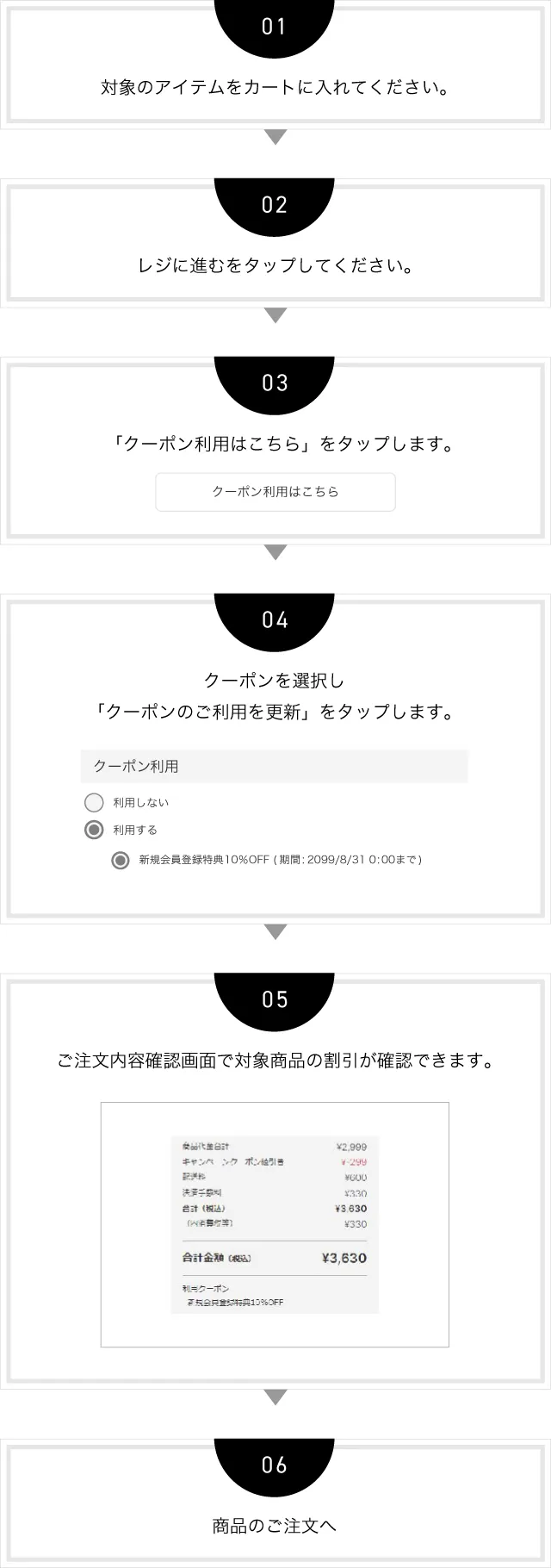 クーポンの使い方 選択での利用方法