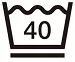 40℃を限度とし、洗濯機で弱い洗濯ができる