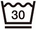 30℃を限度とし、洗濯機で弱い洗濯ができる