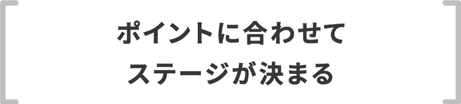ポイントに合わせてステージが決まる