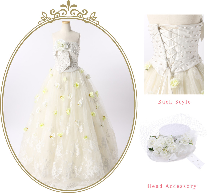 TGC 東京ガールズコレクション ドレス パールリボンホワイトドレス