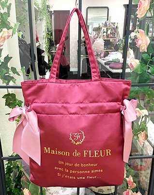 Maison de FLEUR  公式受注生産  ダブルリボントートバッグ