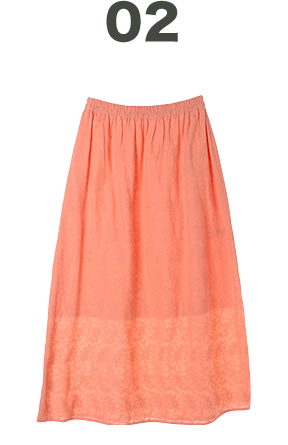 ペイズリー刺繍スカート